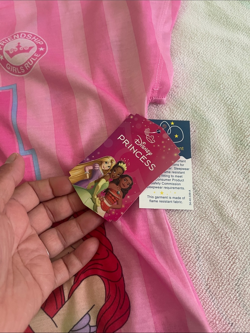 Disney Pink Princess Short Sleeve Pajama Set - Picture 2 of 3